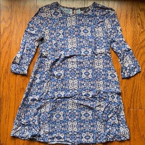 AS U WISH Blue Garden Tunic 3/4 Sleeve XS
